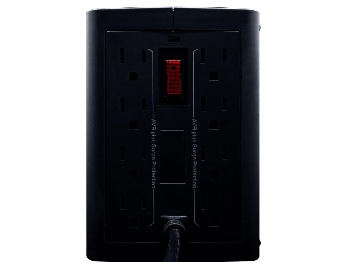 Barracuda Regulador De Voltaje Avr-1301 8 Contactos 700w Color Negro