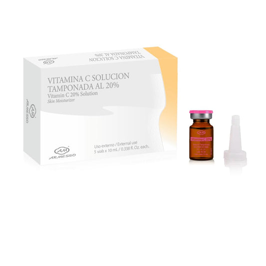 Armesso-AM Armesso Vitamina C 20% | Vitamina C | 5 viales de 10 ml – Serum hidratante para la piel cosmética