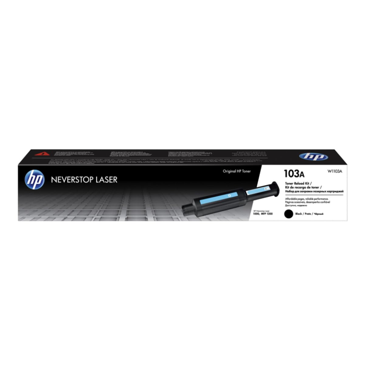 Kit de Recarga de Tóner Original HP Negro para Neverstop Laser 103A y MFP 1200 Rendimiento 2500 Páginas