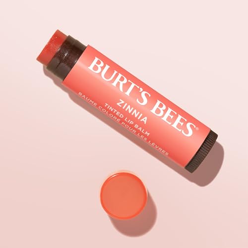 Burt's Bees 100% Natural Tinted Lip Balm, Zinnia with Shea Butter & Botanical Waxes - 1 Tube, Pack of 2