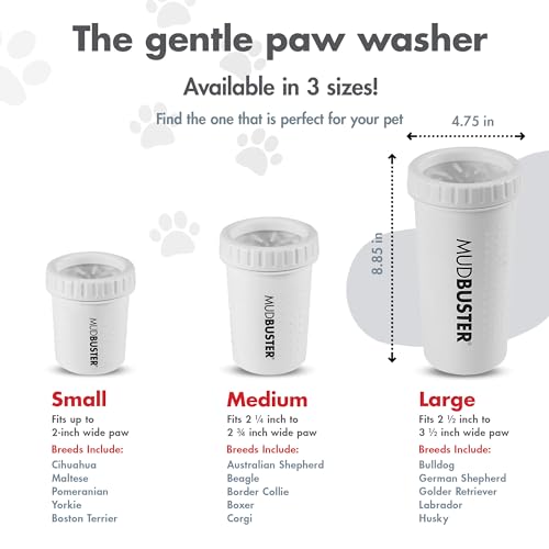 Dexas MudBuster PW72032-22WP - Limpiador portátil para Patas de Perro, Grande, Blanco Brillante, edición Especial