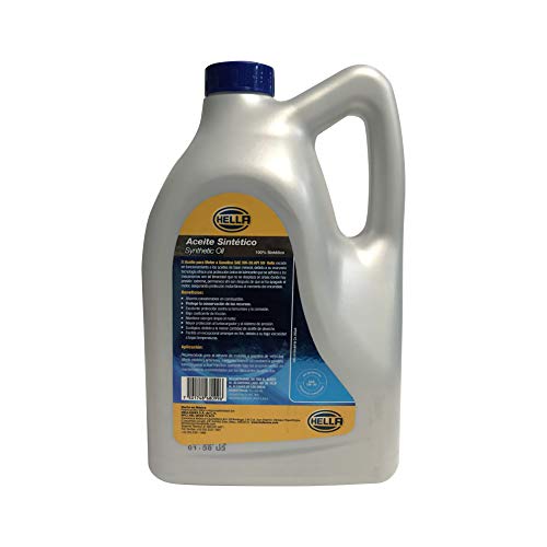 HELLA Aceite 100% Sintético Para Motor A Gasolina 5W30, 358271041 ,HSO-5W30, Garrafa de 5 litros, API SN, reduce desgaste, mantiene el motor limpio, no modifica viscosidad a altas temperaturas