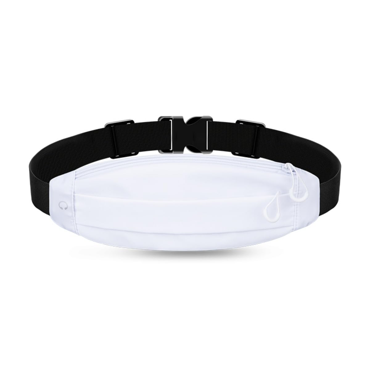 Cangurera Deportiva para Hombre Mujer, Cangurera Riñonera Deportiva para Correr, Riñonera de Marcha con Cinturón Regulable, Impermeable y ligero, para Viaje, Correr, Ciclismo y Gimnasio (Blanco)