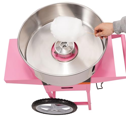 Carro Eléctrico de Algodón VEVOR Rosa con Tazón de Acero Inoxidable y Cuchara de Azúcar