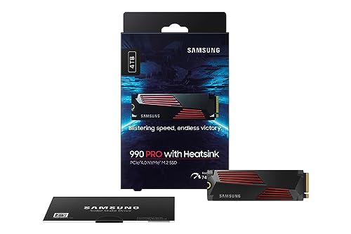 SSD Samsung 990 Pro Rojo con Disipador de Calor de 4 TB para Playstation 5