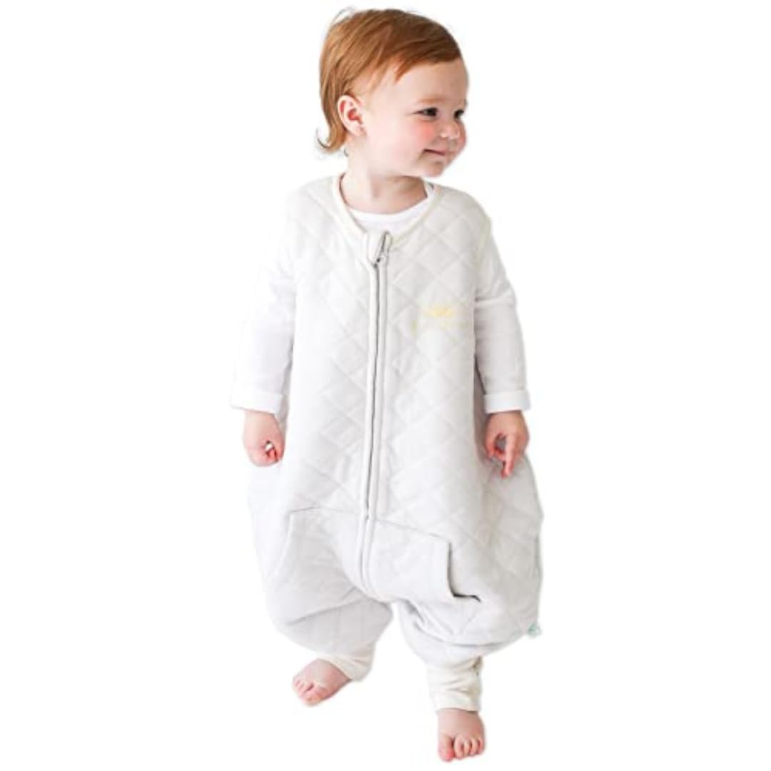 Tealbee DREAMSUIT: Saco de dormir para niños pequeños con pies 3T 4T - Manta de bebé de cuatro estaciones para caminantes, rayón hecho de bambú, saco de dormir de algodón orgánico, Sunshine