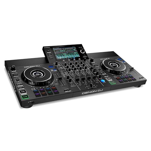 Denon DJ SC Live 4 Controlador DJ con separación de Stems en 4 Decks, Streaming por WiFi, Altavoces Integrados, Compatible con Serato DJ y Virtual DJ