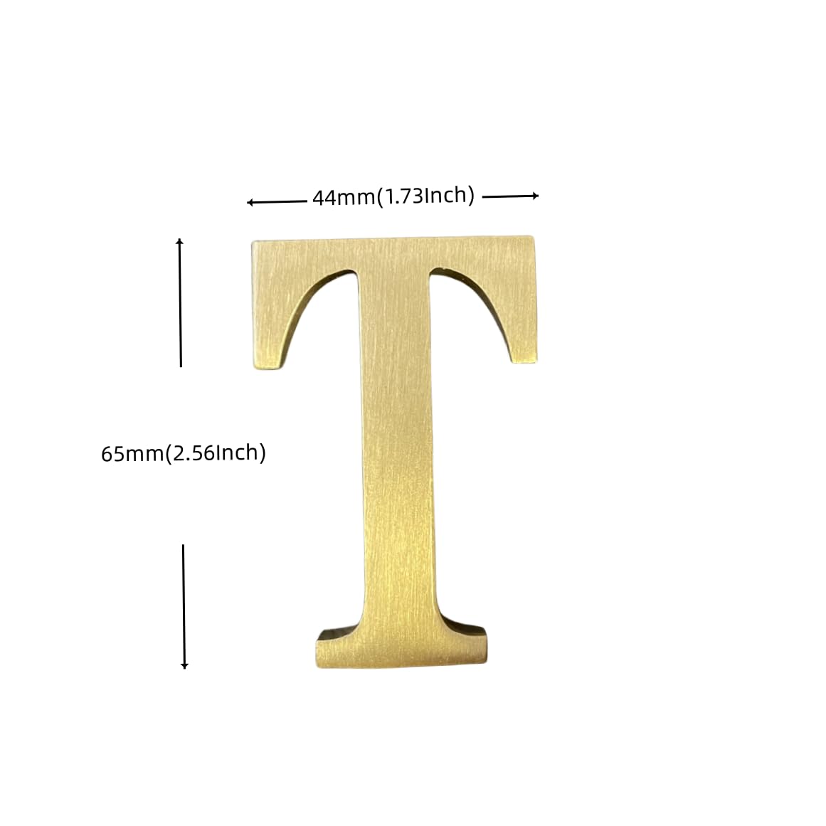 Pegatina de Latón Soild 2.6 Pulgadas Letras Inglesas y Números Autoadhesivos Decorativos