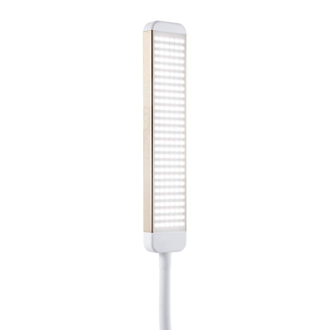 GLAMCOR Revolution X Kit de iluminación LED portátil para belleza y cuidado de la piel | Iluminación HD 5600K | brazos de doble longitud para un posicionamiento preciso (blanco/oro)