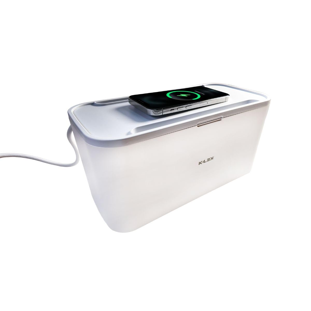 KELEK Multicontacto con 8 AC, USB-C, 2 USB-A, Cable 2m con Caja organizadora de Cables y Cargador Inalámbrico EXT-8-W1