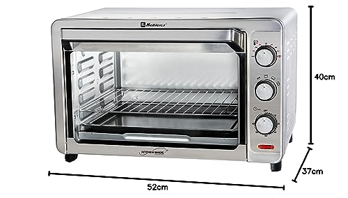 Horno Eléctrico de Convección Koblenz, 9 Rebanadas, 32 L, Timer de 60 Minutos y 3 Programas de Cocción que Permiten Asar, Gratinar, Dorar y Tostar, 1500W, 3 Accesorios, Acero Inoxidable (HKM-1500 S)