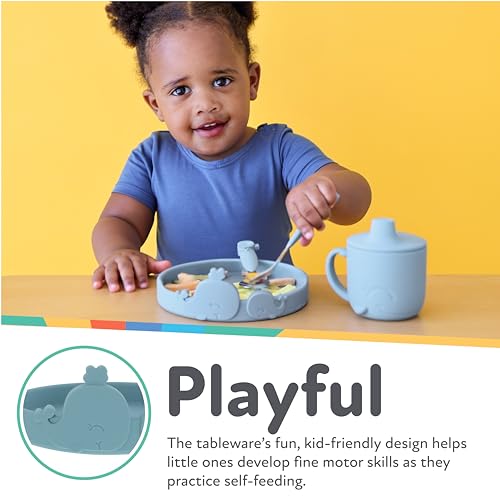 Placa de Silicona Nuby Ballena Azul para Niños Pequeños 6+ Meses