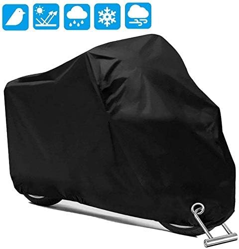 DAHAN Cubierta Impermeable para Motocicletas, Protección contra el Polvo, Universal Weather Calidad Impermeable Sol Protección, Motocicletas Vehículo Cubierta de la Motocicleta con Lock-Holes