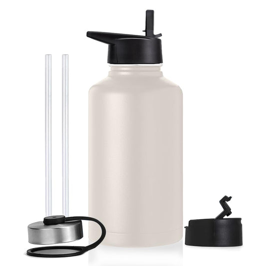 Free Wolf 64OZ Termo de Acero Inoxidable A Prueba de Fugas Con 3 Tapas y Asa, Doble Aislamiento Térmico para 24 Horas de Agua Fría y 12 Horas de Caliente