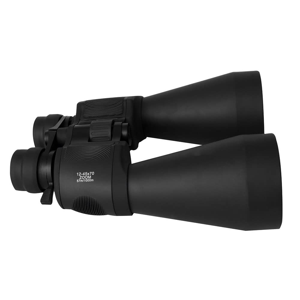 Wallis BI610310 Binocular con Zoom Tipo Porro, Negro, 12-45 x 70 mm, Revestimiento Rubicon