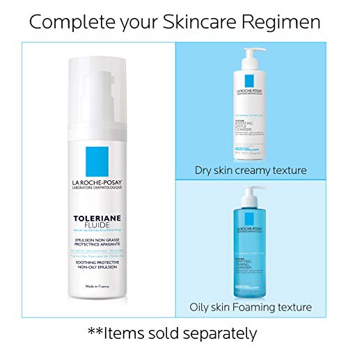 La Roche-Posay Toleriane Sensitive Fluide Protective Moisturizer, Oil-Free, 1.35 Fl. Oz.