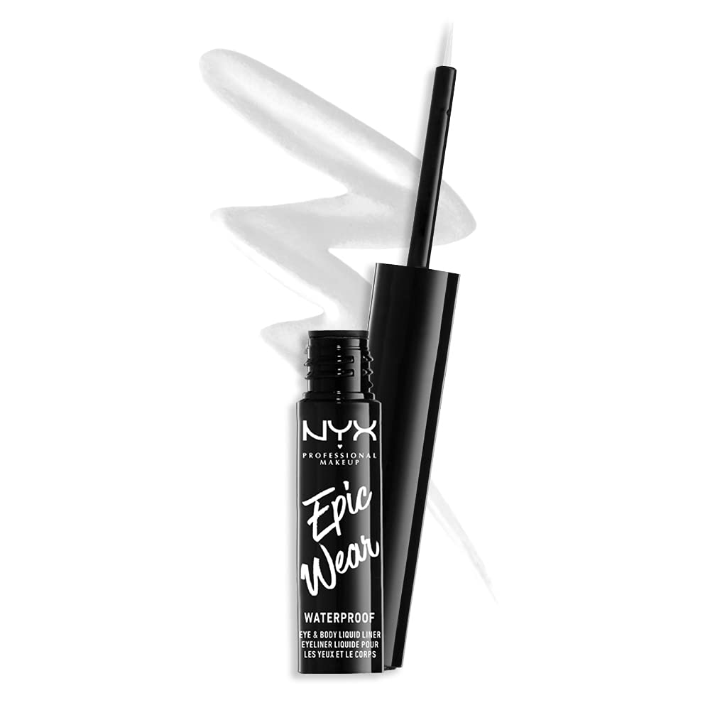NYX Professional Makeup,Epic Wear, Delineador Líquido de Ojos, White, 3.5ML
