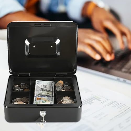 Caja para Dinero Xydled Acero Mediano con Bandeja Extraíble y Cerradura de Llave