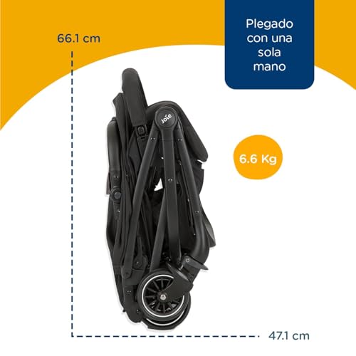 Joie Carriola para Bebe con Silla Ergonomica Tourist | Carriola Moderna para Bebes | Carriola de Baston Ligera Convertible a 2 Posiciones | Carreola con Frenos y Manija Ajustable | Carriola de viaje
