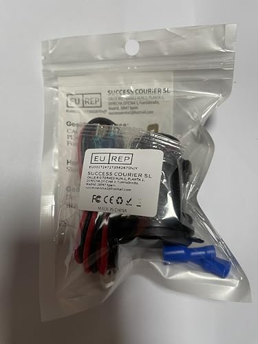 Toma de corriente USB de 12 V/24 V, carga rápida 3.0, enchufe de cargador de coche de doble puerto con voltímetro azul, cargador USB de aluminio impermeable, kit de bricolaje para coche, motocicleta
