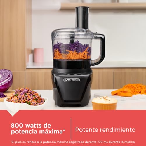 Procesador de Alimentos Black+Decker Negro con Disco de Acero Inoxidable y Cremador 850 W