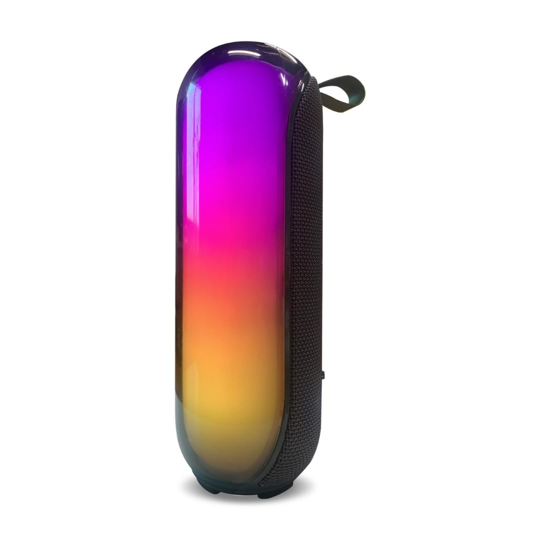 Altavoz Bluetooth Portátil Vernte Epoptis Negro con Espectáculo de Luz de Discoteca e Impermeable