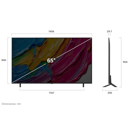 LG Pantalla 65 Pulgadas QNED AI QNED80 4K Smart TV 2025 65QNED80ASA | Dynamic QNED Color | Sistema operativo webOS, Identificación de Voz AI, ALLM/VRR, Filmmaker Mode, AI Magic Remote, Channels