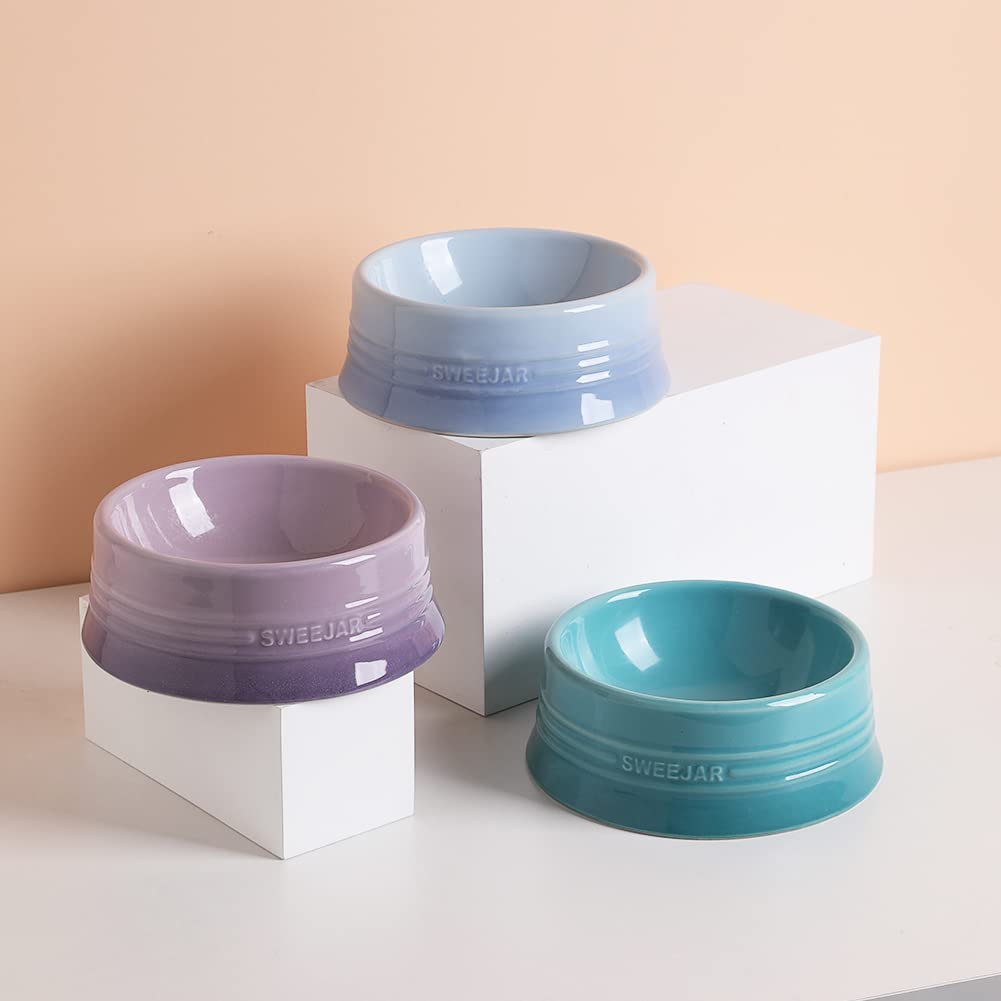Cuenco de Cerámica SWEEJAR Morado para Perros y Gatos Medianos