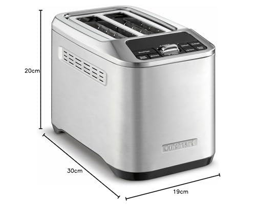 Cuisinart CPT-520 tostador motorizada de 2 rebanadas, acero inoxidable/negro