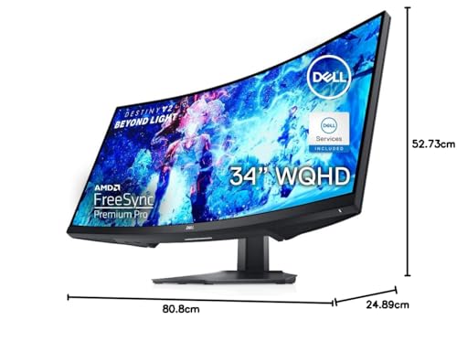 Dell Monitor Gaming Curvo 34" S3422DWG WQHD HDMI DP USB 144Hz FreeSync Premium Pro