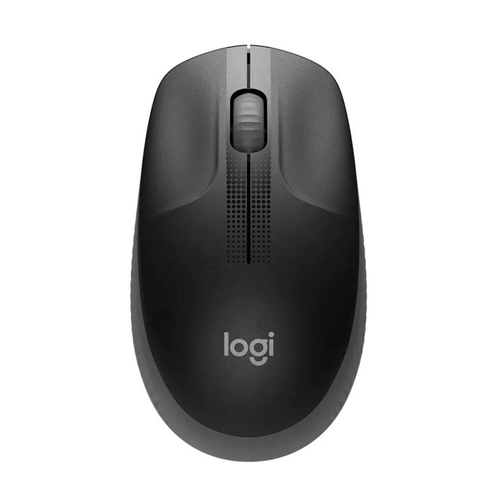 Logitech M190 Mouse Inalámbrico, Diseño Curvo Ambidiestro, Batería 18 Meses con Modo Ahorro, Receptor USB, Cursor y Desplazamiento Preciso, Compatible con PC, Mac, Laptop - Negro/Gris
