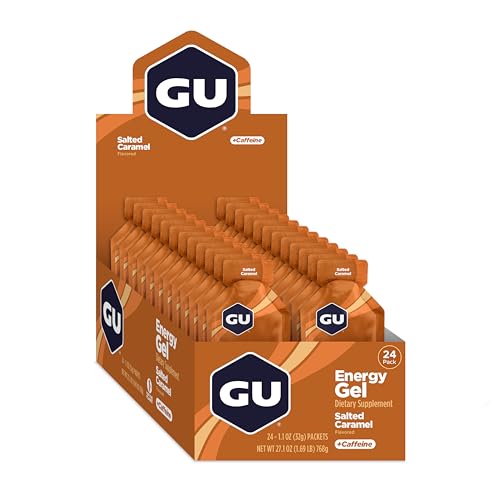 GU Energy Labs Original, Gel Energético de Nutrición Deportiva, Caramelo salado, Caja de 24 Piezas