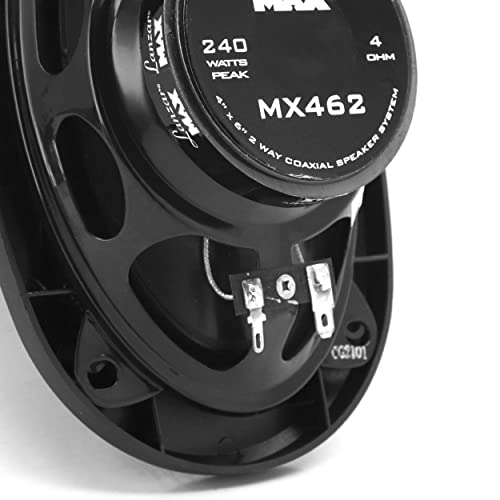 LANZAR MX462 MAX Series 4-Inch x 6-Inch 240-Watt 2-Way Coaxial Speakers (Pair)