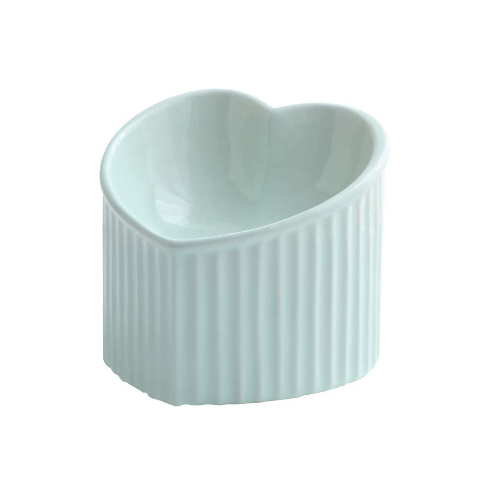 HCHLQLZ - Cuencos elevados de cerámica para gatos, cuencos inclinados para alimentos o agua, sin estrés, prevención de reflujo, aptos para lavavajillas y microondas, sin plomo ni cadmio