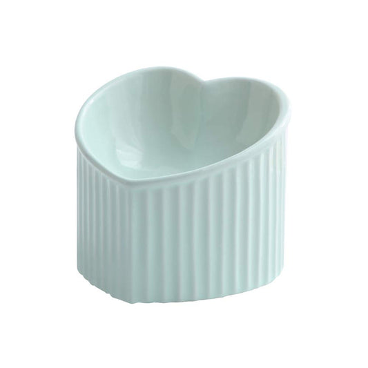 HCHLQLZ - Cuencos elevados de cerámica para gatos, cuencos inclinados para alimentos o agua, sin estrés, prevención de reflujo, aptos para lavavajillas y microondas, sin plomo ni cadmio