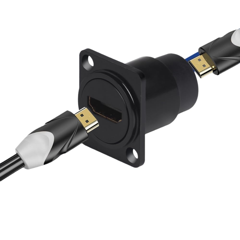 Conector HDMI YiKaiEn 4K 60Hz D Montaje en Panel Cubierta Impermeable