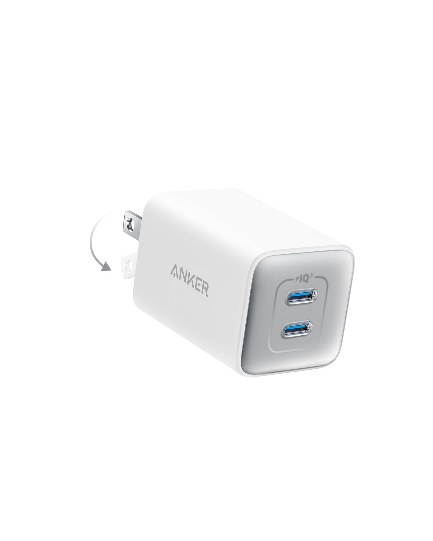 Cargador USB-C Anker Negro Rápido GAN Compacto 47 W de 2 Puertos