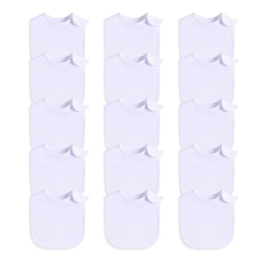 Paquete de Baberos lazyrhino Blanco Ajustables y Absorbentes para Niños y Niñas