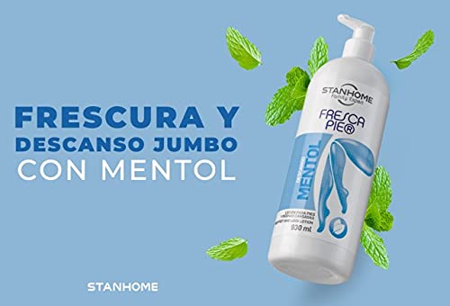 Lorelis Lab STANHOME Fresca Pie 930 ml. Crema para pies cansados. ¡El descanso que tus piernas siempre soñaron! Loción relajantes para pies y piernas cansados. Conoce el poder de la castaña de indias, disfruta de los efectos del mentol y siente los enorme