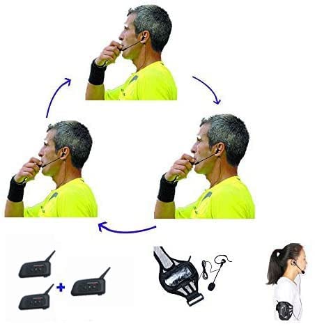 Auriculares de Diadema Maxquall Professional V6 V4 con Gancho para Oreja para Árbitro de Fútbol