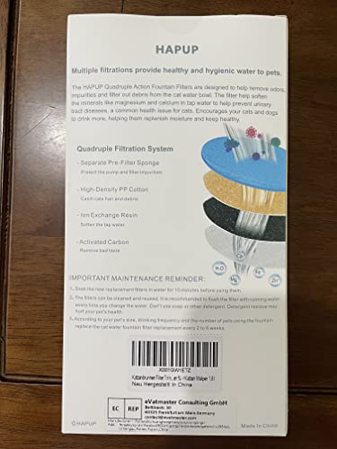 Filtro de fuente de agua para gatos de repuesto, filtro de fuente de gato en forma de arco, seguro, lavable, filtros de fuente de agua de animales con 4 sistemas de filtración para Dog Kitty Spout Cat