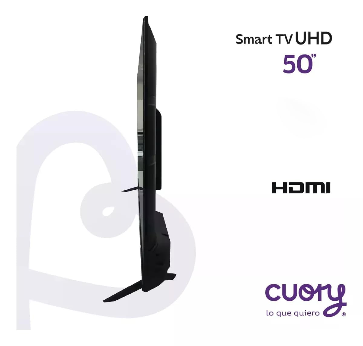 CUORY Smart TV Android Google TV Television Pantalla 50" Pulgadas QLED | Vive en 4K | 4K UHD | HDMI | Asistente de Google | Bisel Delgado