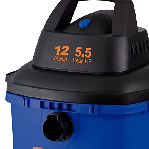 Koblenz Aspiradora Seco Mojado Eléctrica con Sistema de Expulsión de Aire Incluye Accesorios, válvula de Drenaje y Tanque con Capacidad de 12 galones y Motor de 5.5 HP Modelo WD-12 L4