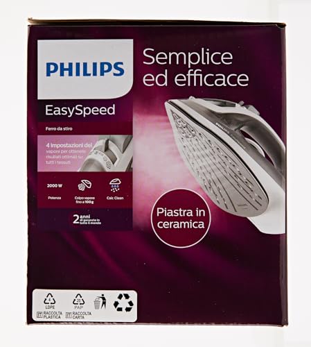 Plancha de Vapor Philips Gris Suela de Cerámica 2000W