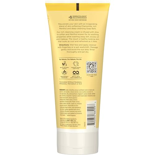 Burts Bees Soap Bark & Chamomile Deep Cleansing Cream for Unisex Soap 6 oz, empaque puede variar