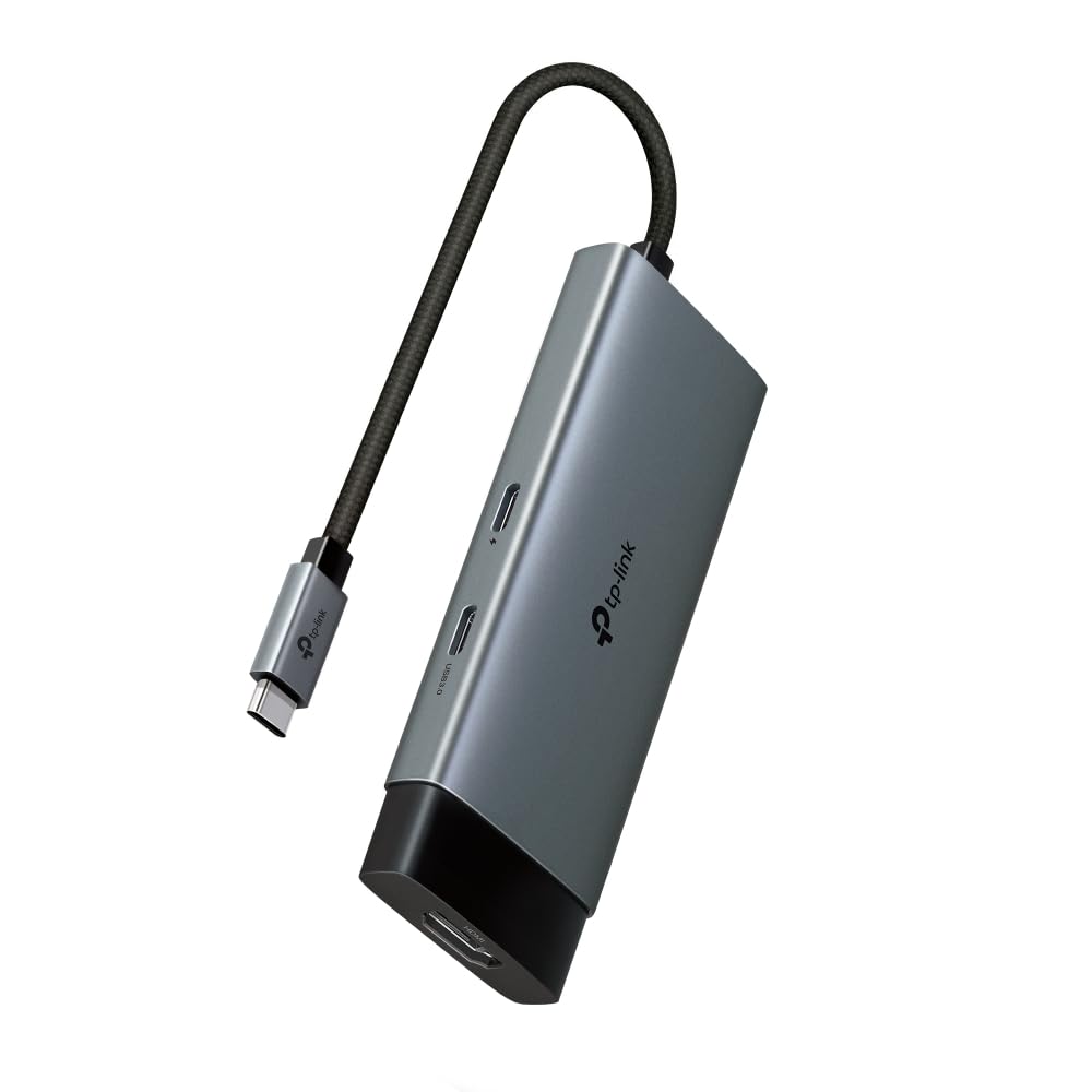TP-Link Hub USB-C 5 en 1, HDMI 4K 60Hz, Carga Rápida PD 100W, Puertos USB-C 5Gbps y 2× USB-A, Plug & Play, Compatible con MacOS, Windows, Linux, iPadOS, iOS, Android, ChromeOS (UH5020C)