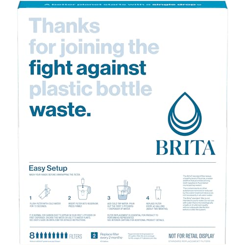 Brita Reemplazo filtros de agua para jarras, paquete de 8