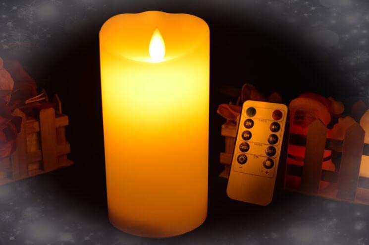 Autbye Veladora Electrica Sin Llama, Vela Artificial con Batería Recargable y Control Remoto, Velas Led Grandes de Cera Real, Velas Electricas Parpadeantes, para Hogar Festivales Decoración
