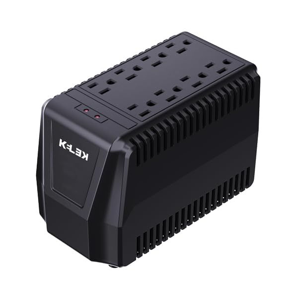 Regulador de Voltaje KELEK Negro con 8 Contactos Aterrizados y Regulados 700 Watts