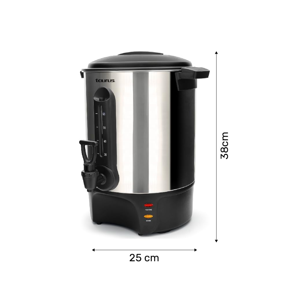 Cafetera Percoladora Taurus Acero Inoxidable 60 Tazas con Indicadores Luminosos